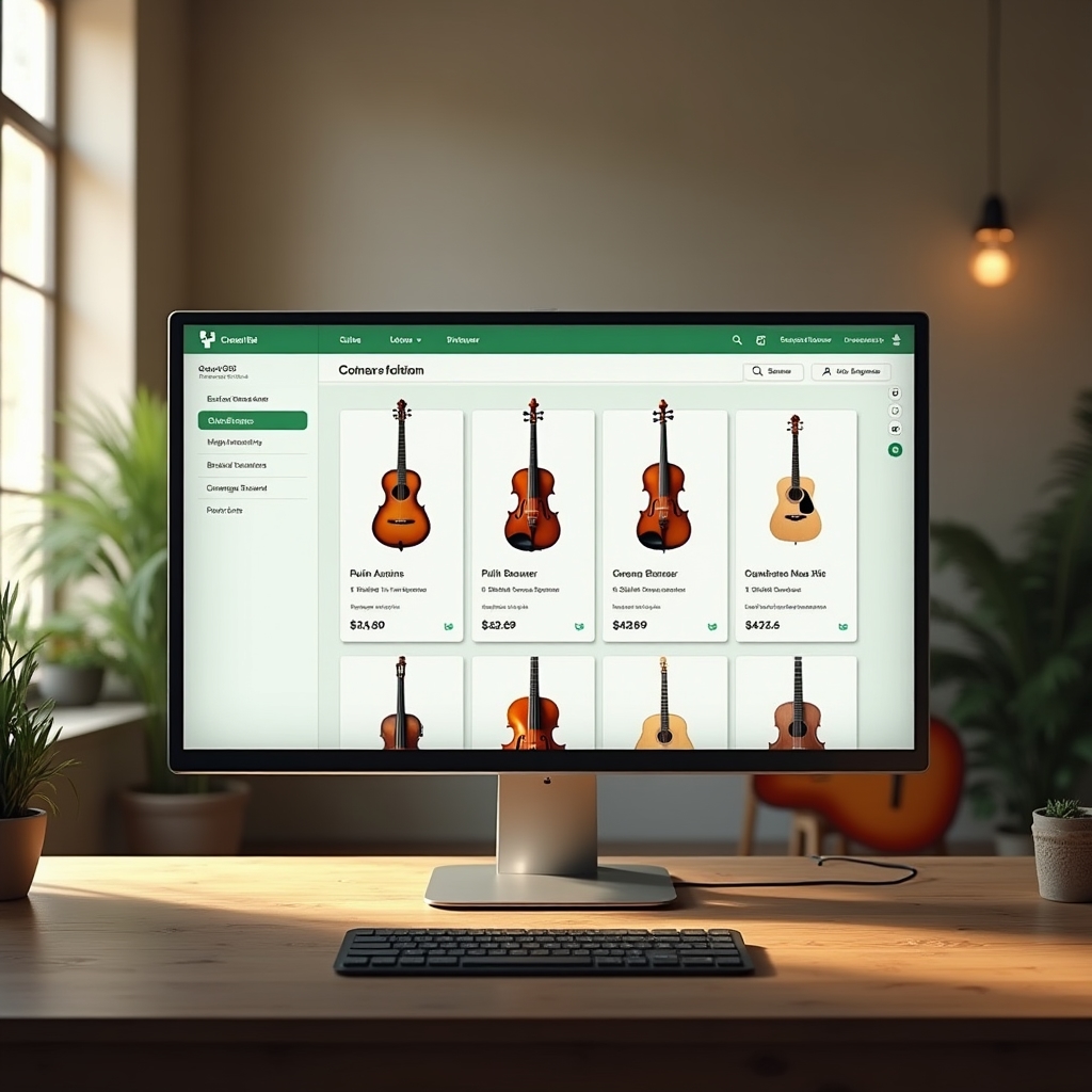 Schermata del gestionale Lorenqixx con catalogo strumenti musicali